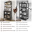 Armoire de cuisine de 67 po de hauteur avec DEL et prises de courant, rehausse-bar avec tablettes de rangement et portes en verre-1173132453