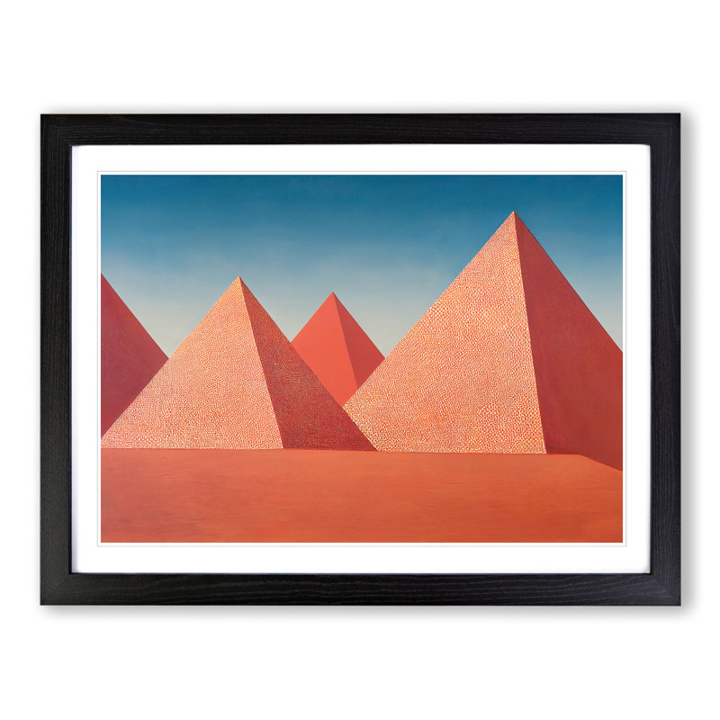 Pyramids - Single Picture Frame Print, 46cm H x 64cm W, Black Framed