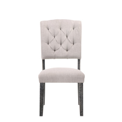 Chaises d'appoint 2 - Lin beige et gris, paire de chaises élégantes et durables, confortables