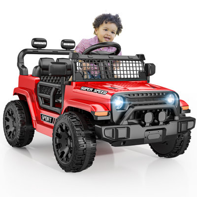 12V Remote Control Toddler Ride On Car with Spring Suspension & LED Music