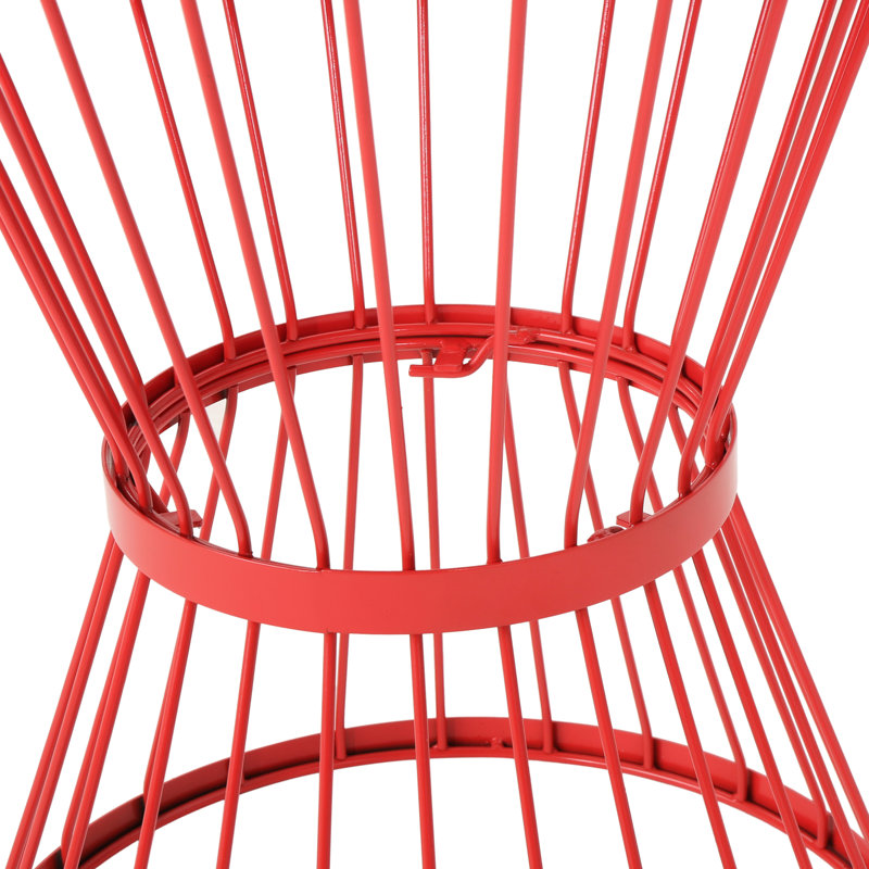 Table d'appoint en fer rouge 15,83 "moderne avec structure 16"