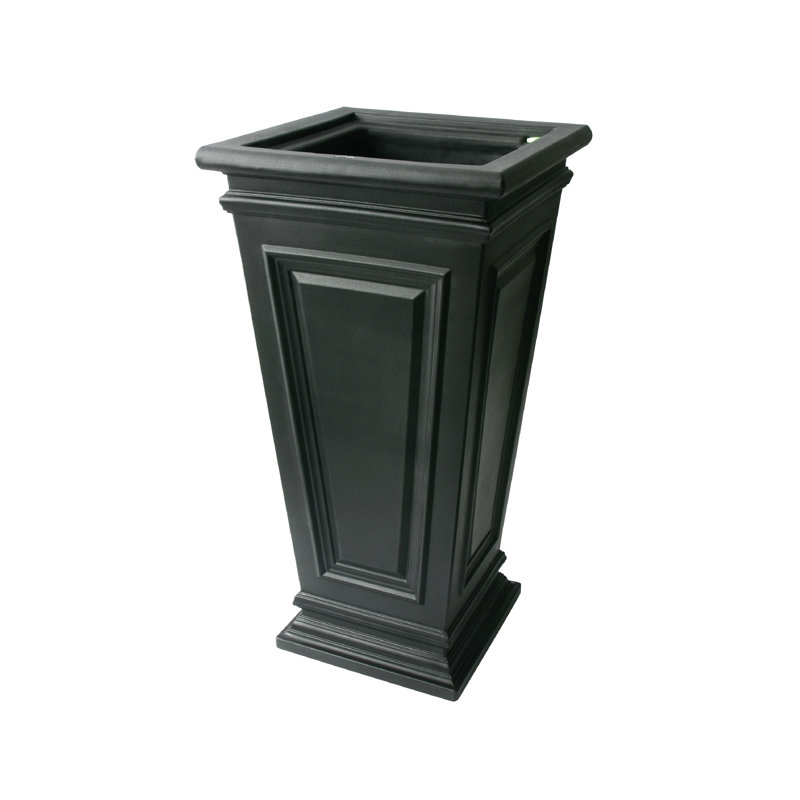 Takeia Tall Self-Watering Planter, Black
