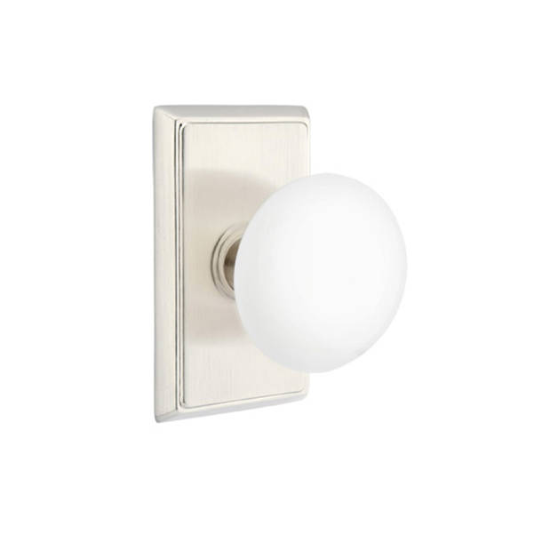 Emtek Privacy Ice White Knob with Porcelain Rose & Reviews | Wayfair