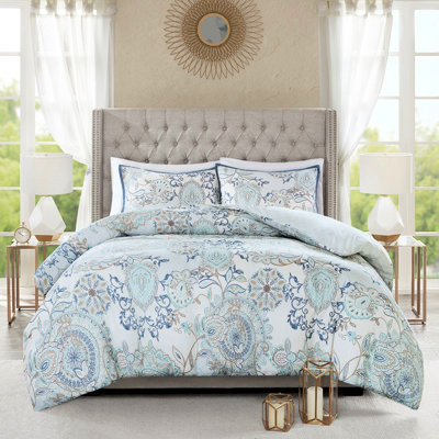 Full/queen Reversible Bedding With Cotton Fabric Multicolor Printed Duvet Cover For Queen Bed