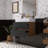 Walnut Bathroom Vanity With Glossy White Solid Surface Sink-471939586