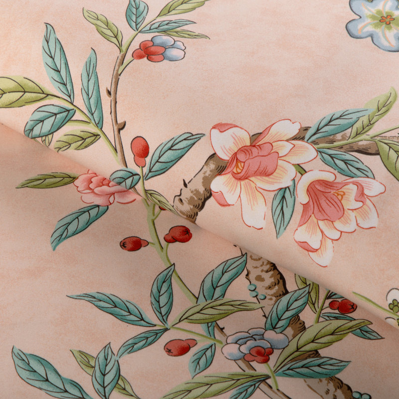 La Menagerie Kanchou Print 100% Cotton Fabric, Blush