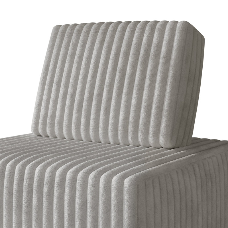 Ensemble de 3 chaises modulaires en velours gris clair, Velours gris clair