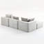 Velours côtelé gris à 4 places avec structure compressée, sans assemblage, modulaire pour tout espace