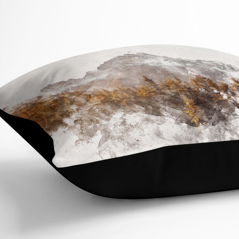 Forest Before the Mountain Cushion with Filling, 55cm H x 55cm W x 20cm D, Black
