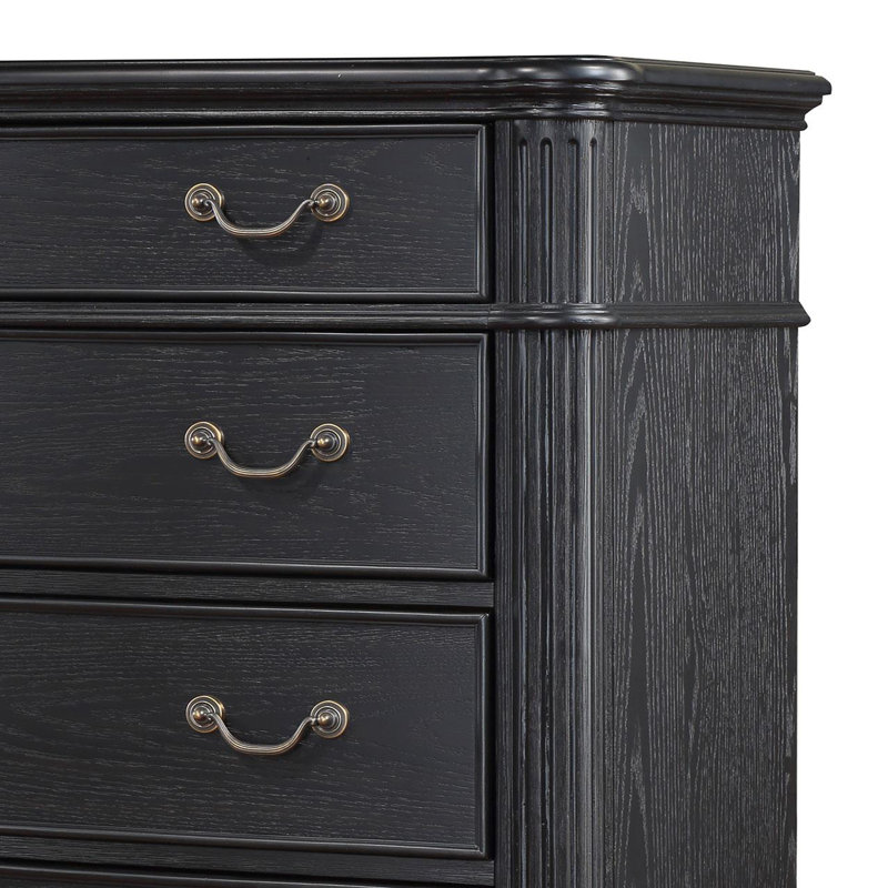 Commode de chambre à 5 tiroirs noire