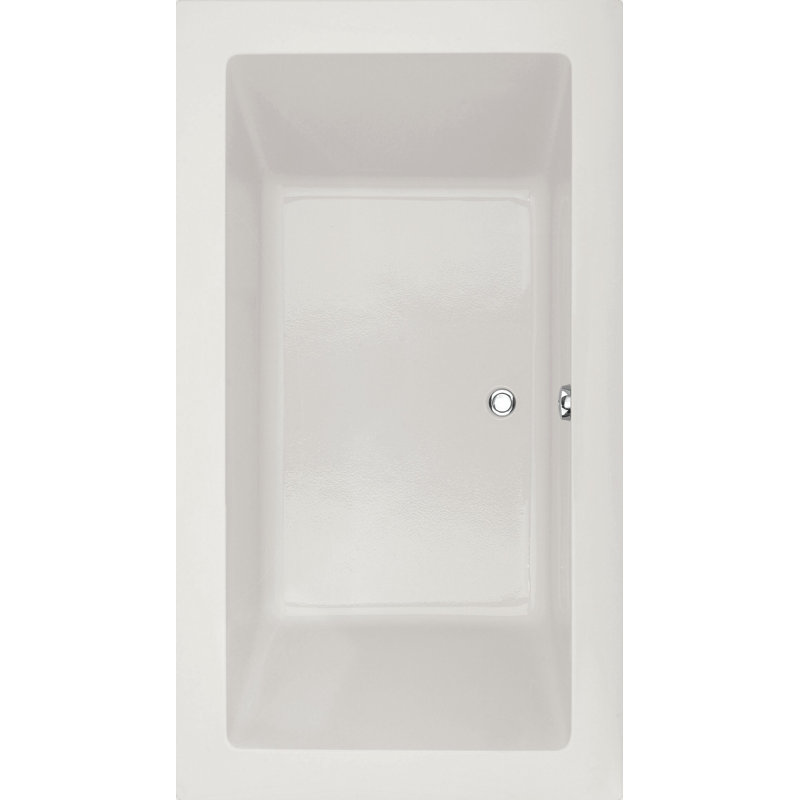 Danika 73'' L Soaking Bathtub, White, Polished Chrome