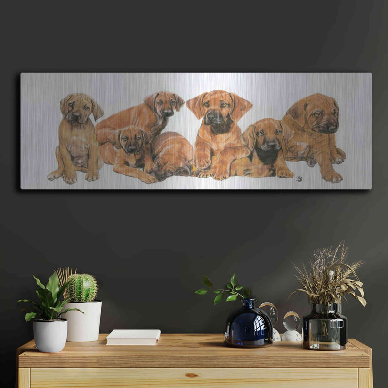 «Rhodisian Ridgeback Puppies» par Barbara Keith, H 12 po x l 36 po