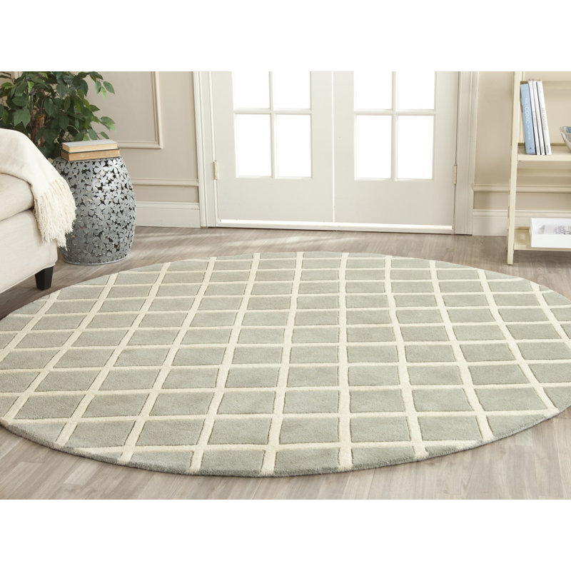 Teresita Hand Tufted Wool Geometric Rug, Round 7'