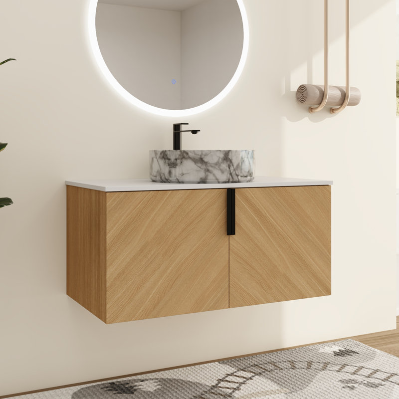 Ensemble de meuble-lavabo simple 36 po avec lavabo en céramique Haldor, ensemble de meuble-lavabo 36 po, 36"
