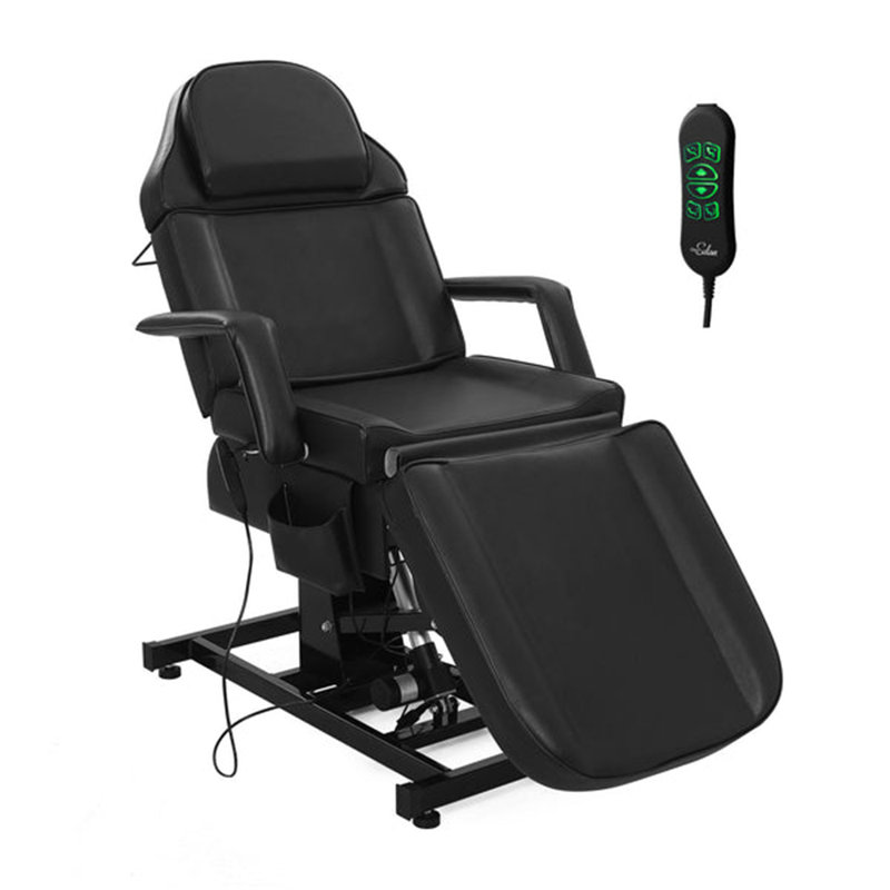 Lit de massage pour le visage réglable à distance 75 po entièrement électrique, Noir, noir, noir, noir