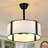19.3" Modern Indoor Caged Ceiling Fan with Light Kit and Remote Control, Black 7-Blade Ceiling Fan with Fabric Shade for Bedroom-358486319