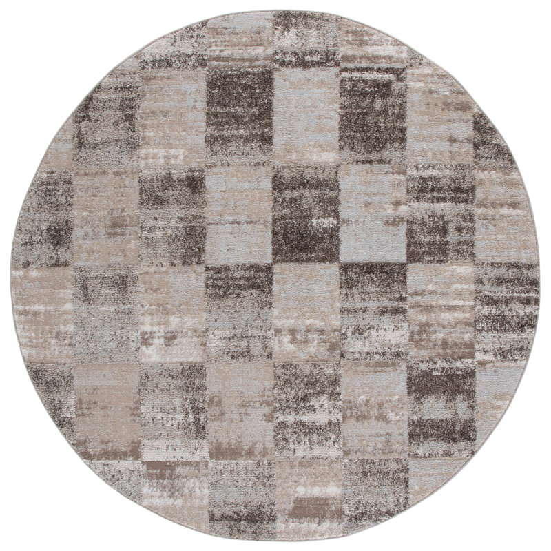 Tapis d'intérieur à carreaux Wave Performance, Rond 6 pi 7 po