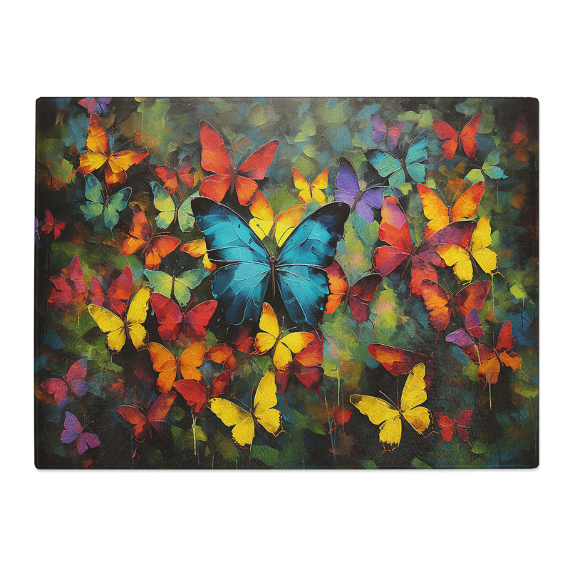 Butterfly Abstract No.2  Glass Chopping Board