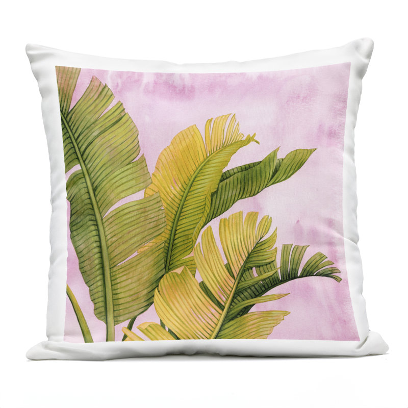 Coussin d'extérieur à motif de feuilles de bananier tropical imprimé par Grace Popp