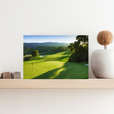 Golf Flag In A Golf Course, Preserve Golf Club, Santa Lucia Preserve, Carmel-By-The-Sea, Monterey County, California, Usa Abstract Contemporary Lan...