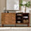 Kimary Modern 63'' Wide Storage Sideboard Metal Legs With Adjustable Shelves