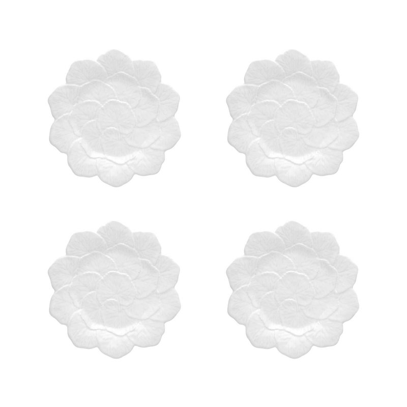 Geranium Earthenware Dinner Plate, White