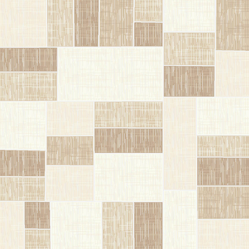 Tapis beige / ivoire en polyester tissé à la machine Deondry, Rectangle 3 pi 3 po x 6 pi 7 po