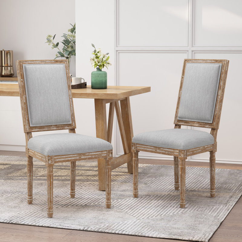 Chaise de salle à manger, Naturel, Gris clair