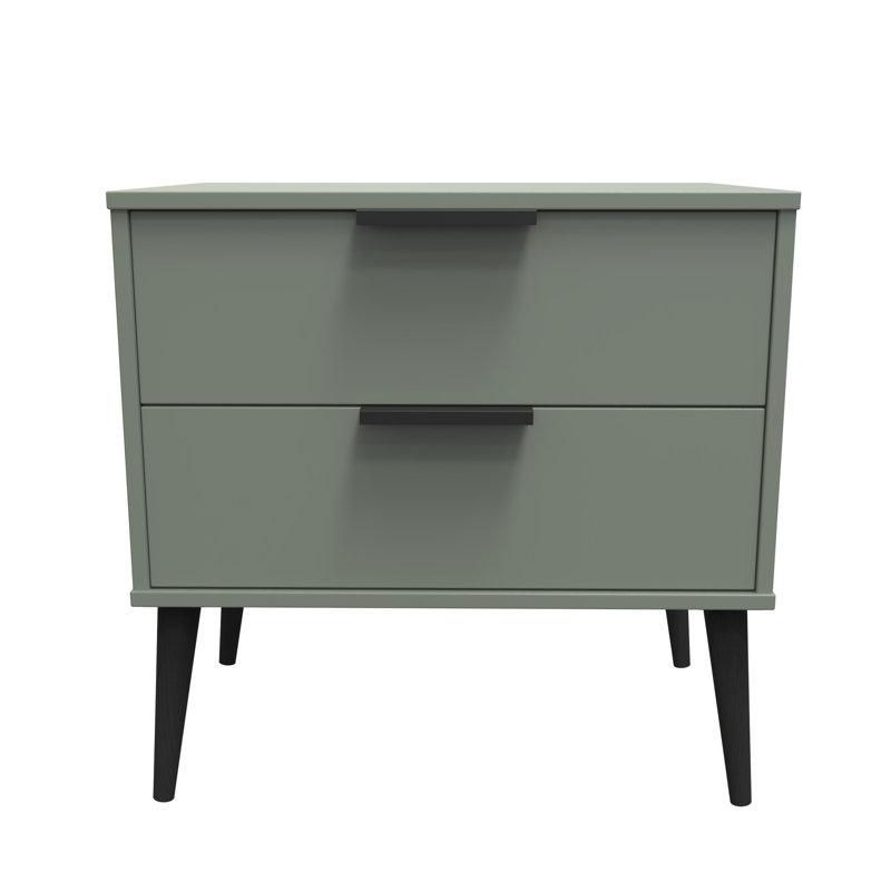 Bonnelle 58cm W Manufactured Wood Bedside Table, Reed Green