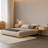 Japanese Style Queen Floor Bed Frame Carbon Steel Slats For Bedroom Natural Wood Finish-1352848914-1354183015