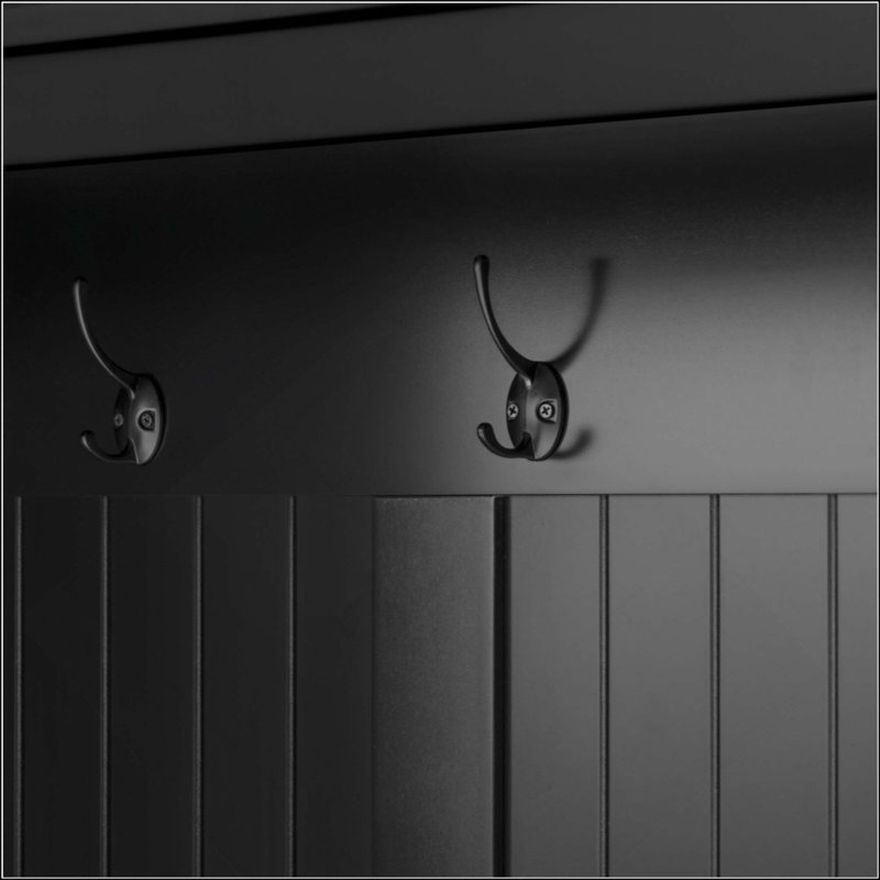 3-In-1 Hall Tree With Overhead Storage Cabinet, 3 Adjustable Side Shelves, 4 Heavy-Duty Hooks, 2 Spacious Drawers, Grooved Back Panel Design, Contrasting Seat Bench, Multifunctional Entryway Organizer