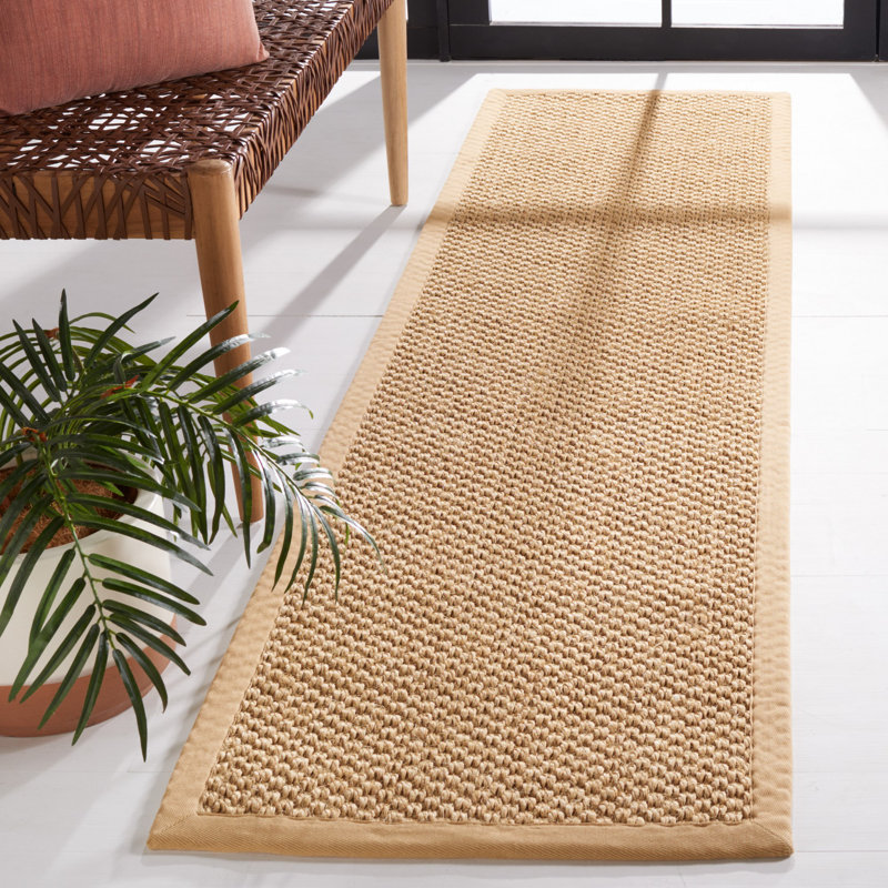 Tapis beige / jaune en jute / sisal, Tapis de couloir 2 pi x 10 pi