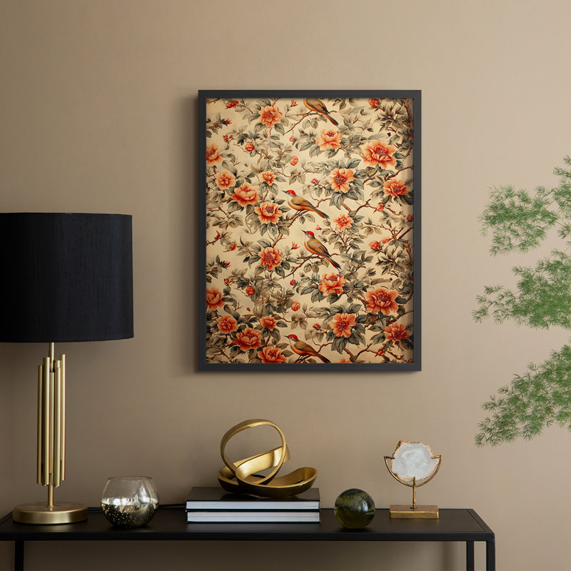 WM MORRIS Series CCXLIV  -Premium Framed Print -Ready to Hang - No Nails Required, Black, 15" H x 12" W
