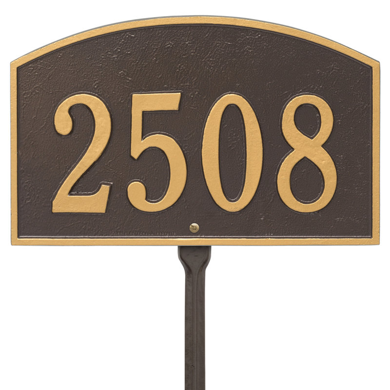 Plaque d'adresse pour pelouse Legacy, Bronze foncé / Or, Oui