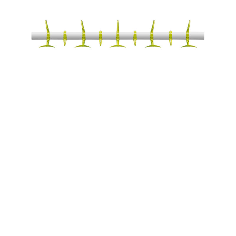 Metal Wall Wall Mounted Coat Rack, Transparent Arton Yellow, Large