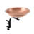 Hammered Solid Copper Birdbath with Rail Mount Bracket
