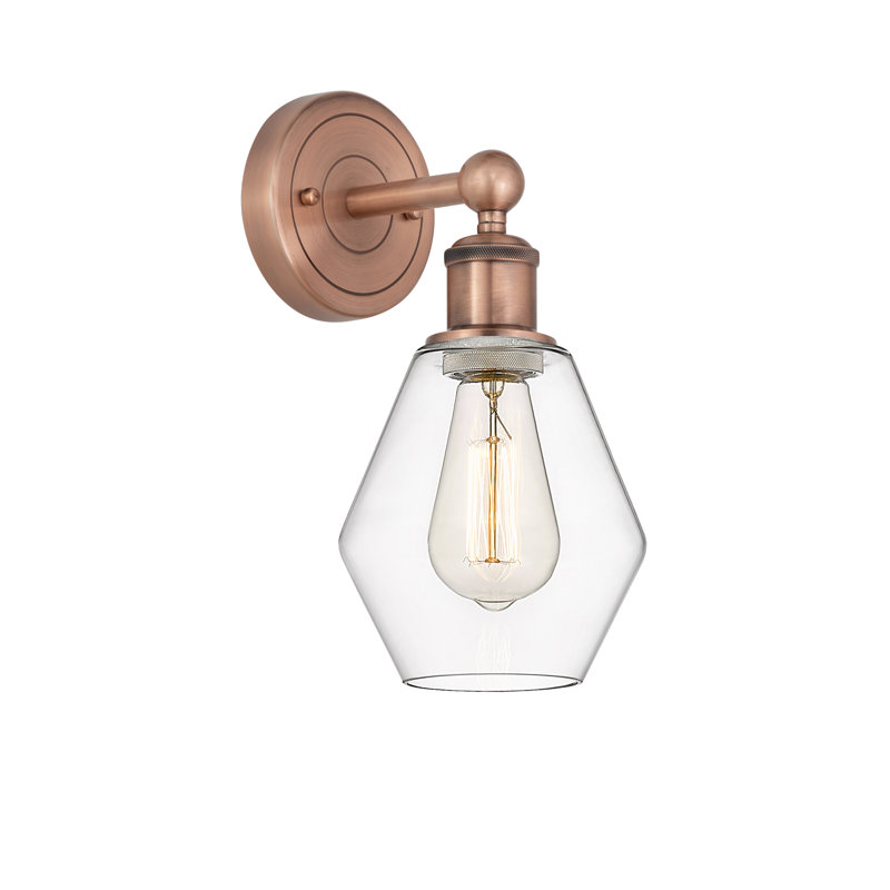Amylea Armed Sconce, Clear, Antique Copper