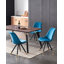 Gualtier 4 Person Dining set - a Rectangular Wooden Dining Table with Metal Legs and a Set of 4 Quilted Velvet Dining Chairs for Dining Room - Modern Dining Table Set-542423258-542423261-746159999