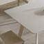 Table de salle à manger blanche et blanche en cristal fritté rectangulaire et acier au carbone-187836416