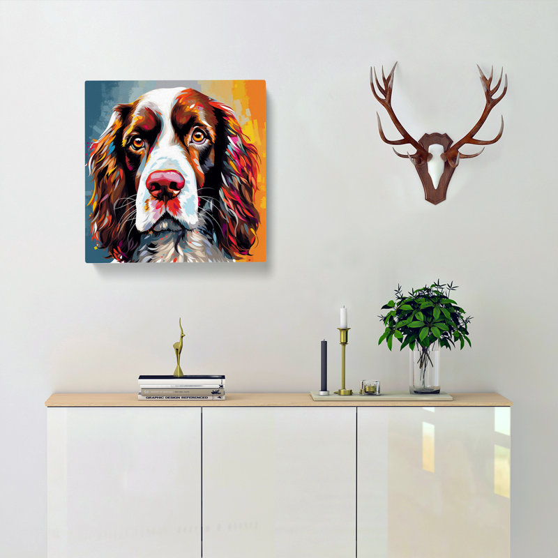 English Springer Spaniel Constructivism No.4 - Wrapped Canvas, 35cm H x 35cm W x 3cm D