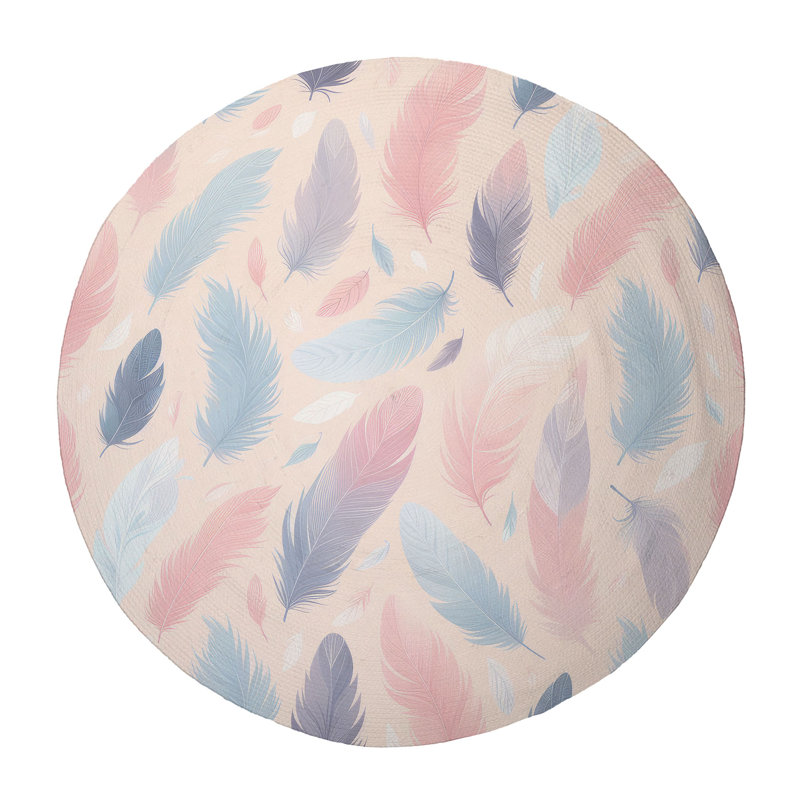 Tapis tressé Gentle Plumes, Rond 5 pi
