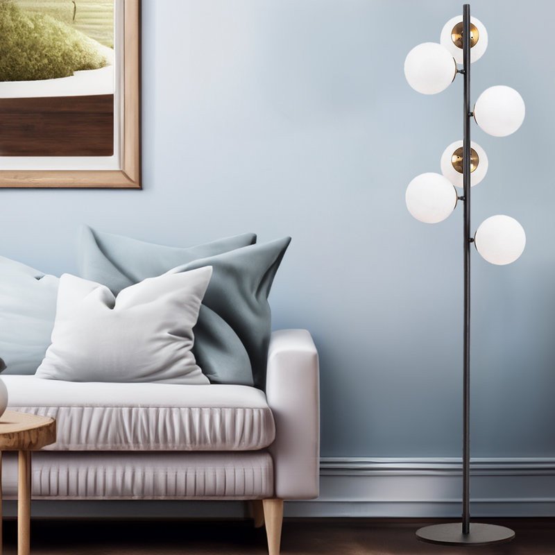 Domingos 64.17'' Black Traditional Floor Lamp
