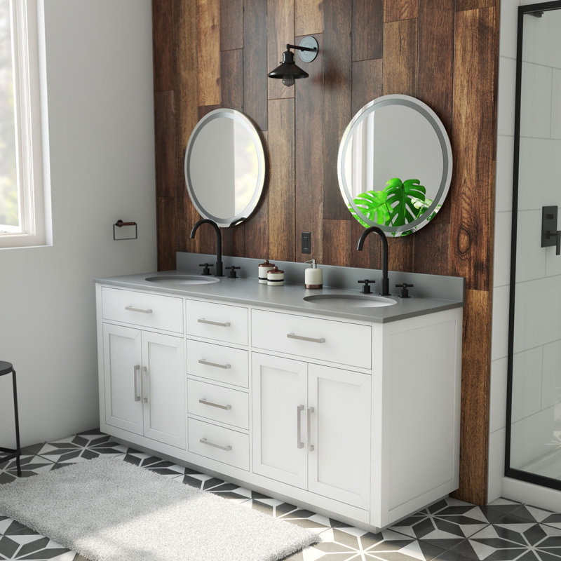 Dexterity 72" Double Bathroom Vanity Set, White