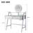 Chic Mirrored Makeup Vanity Desk with Storage and Charging Feature for Bedroom