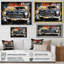 Voiture américaine rétro noire classique - art mural américain ancien-266531265-266531273