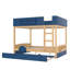 Grand lit superposé avec lit gigogne en MDF bleu + pin + contreplaqué, conception de voiture-1220664703-1220664689