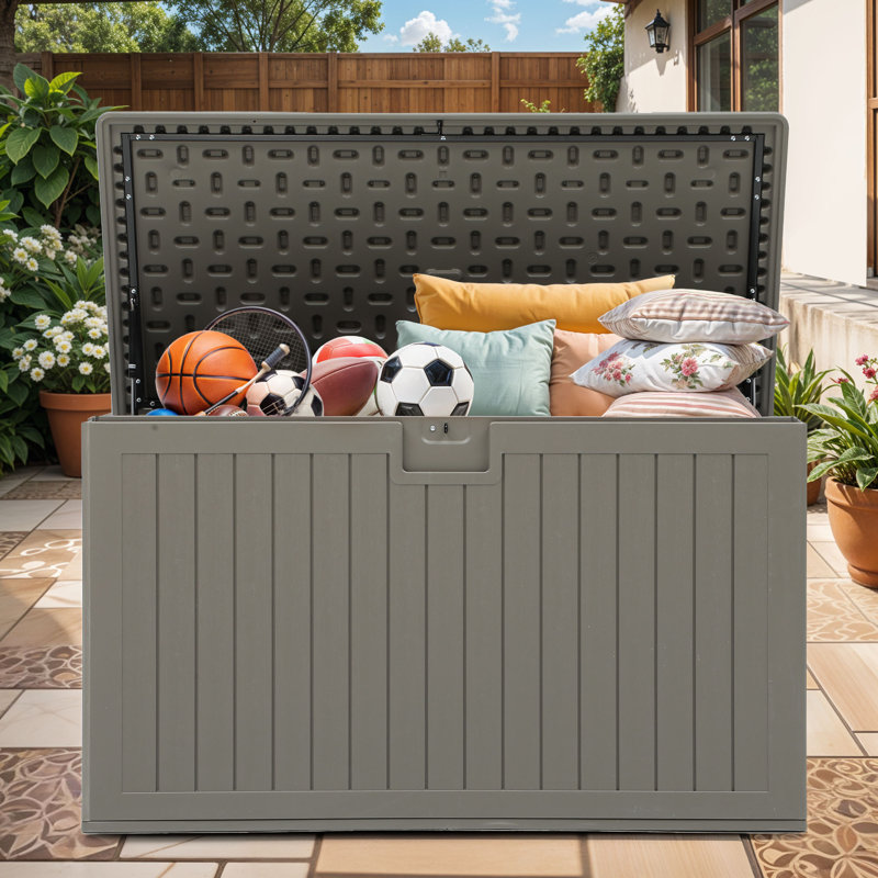 Boîte de rangement pour terrasse verrouillable 180 gallons Edrosie Inc