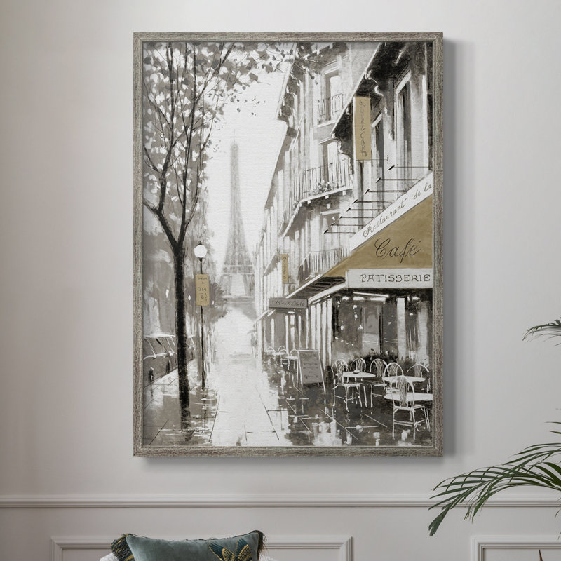 Promenade à Paris I, reproduction encadrée - bois massif 49934, H 30 po x l 24 po