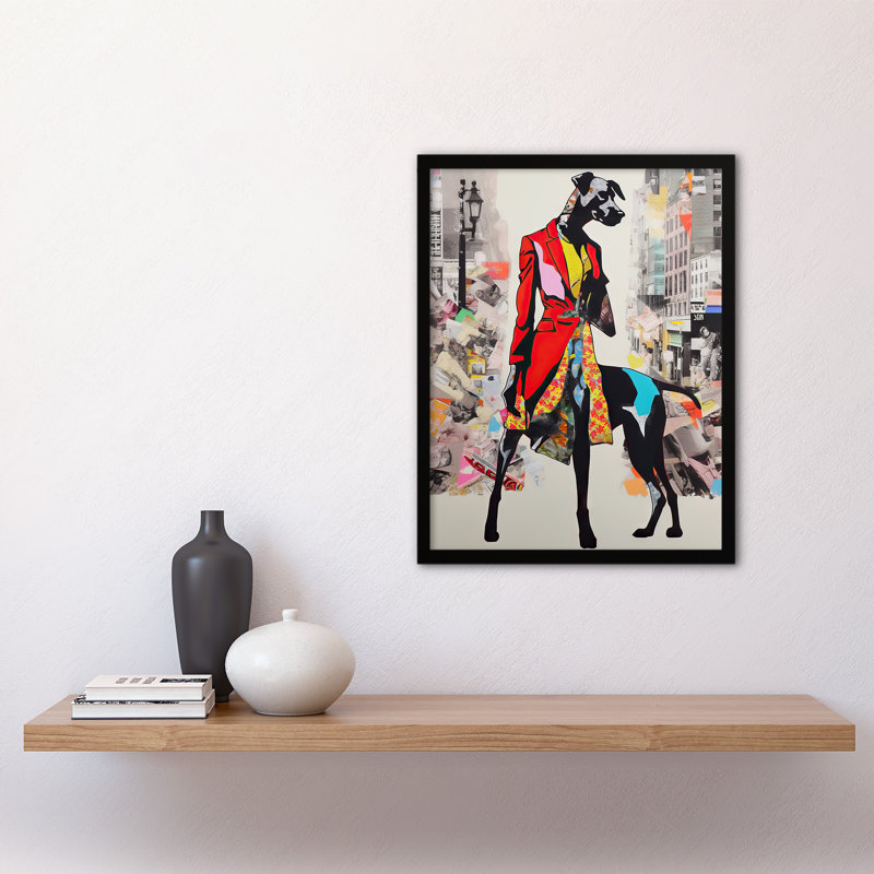 Melhem The Dressed Doberman Dog Vibrant Colourful Bold Pop - Single Picture Frame Print