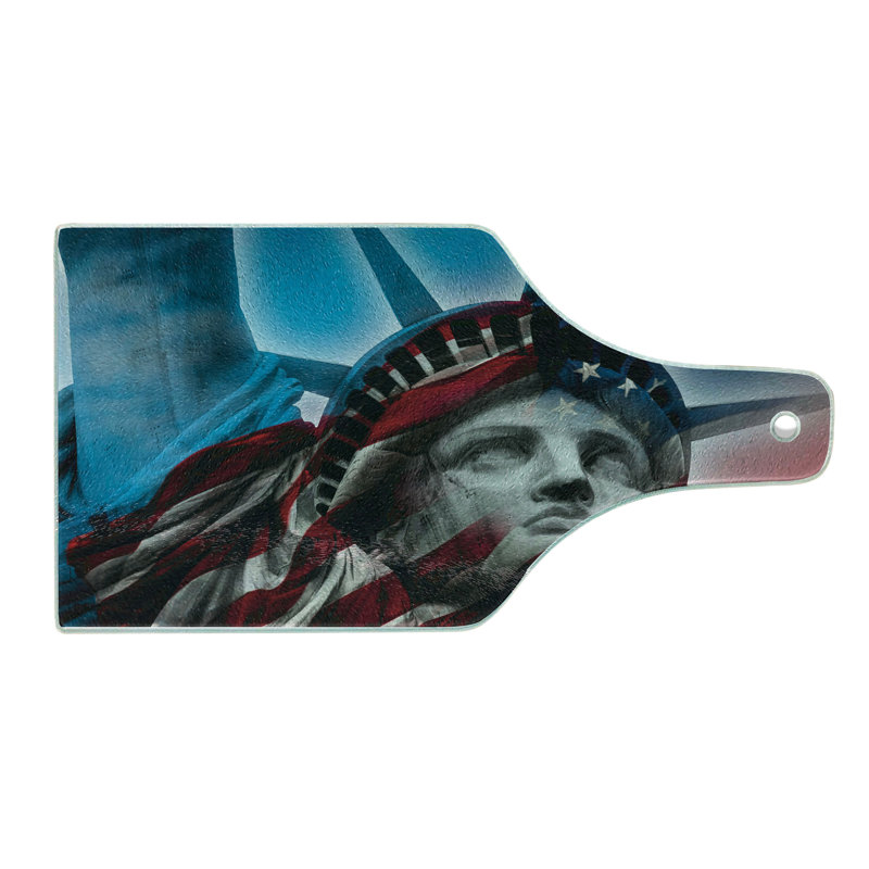 Multicolore planche à découper en verre trempé Ambesonne États-Unis Liberty Freedom